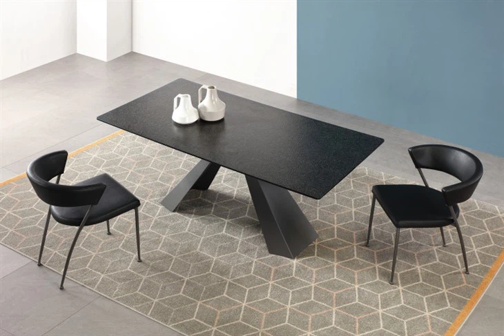 Luxury Glass Top Fix Dining Table